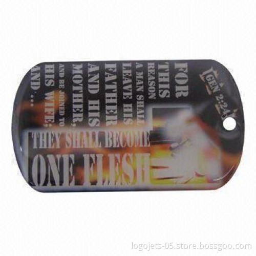 Dog Tag, Measuring 50 x 29mm, Made of Silkscreen Printing